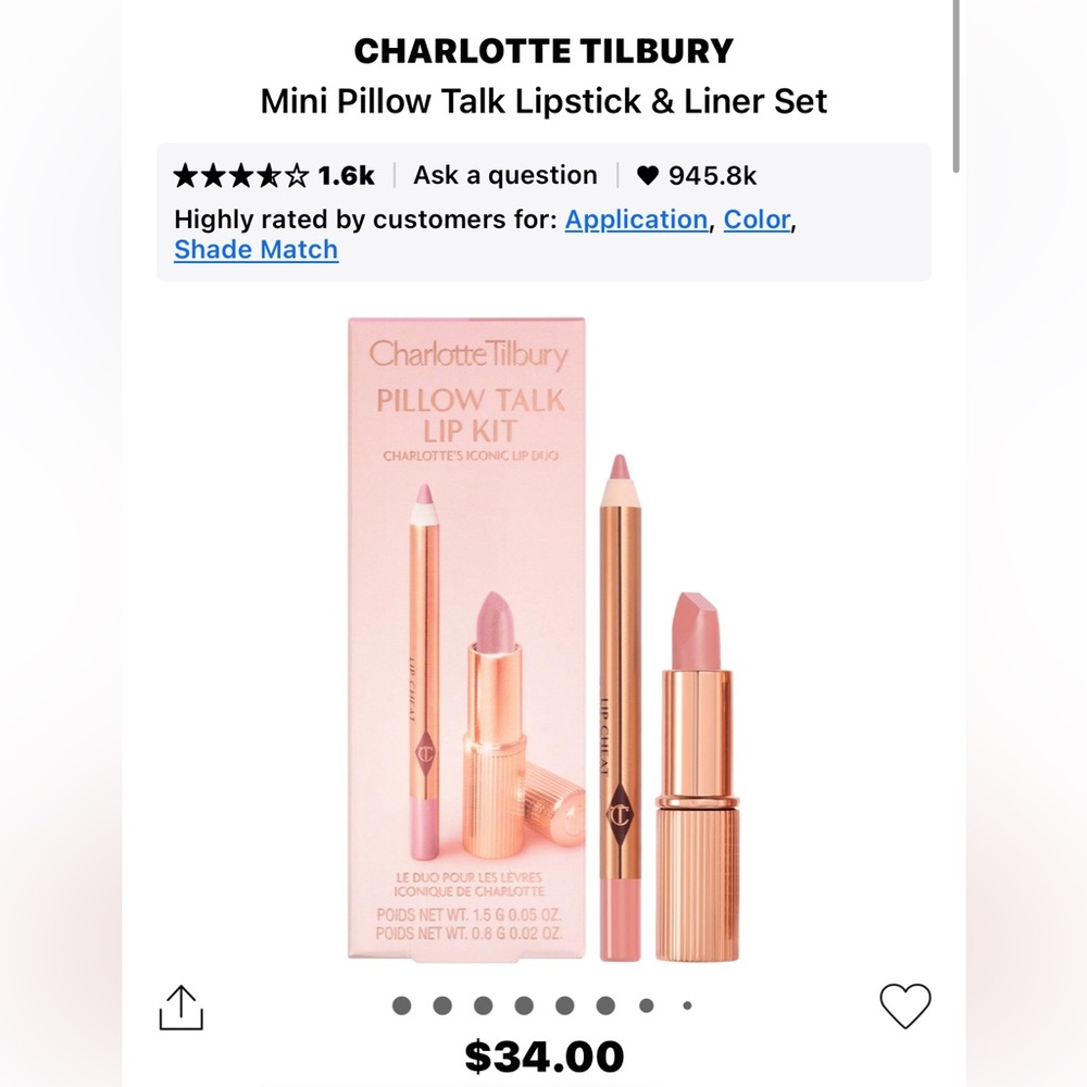 Charlotte Tilbury - MINI Pillow Talk Lip Kit - Pillow Talk Fair (Brand New)